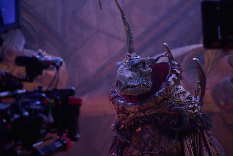 Filming a scene from The Dark Crystal: Age of Resistance.